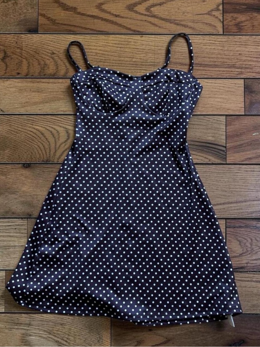 SHEIN Brown White Polka Dot Mini Dress Size S